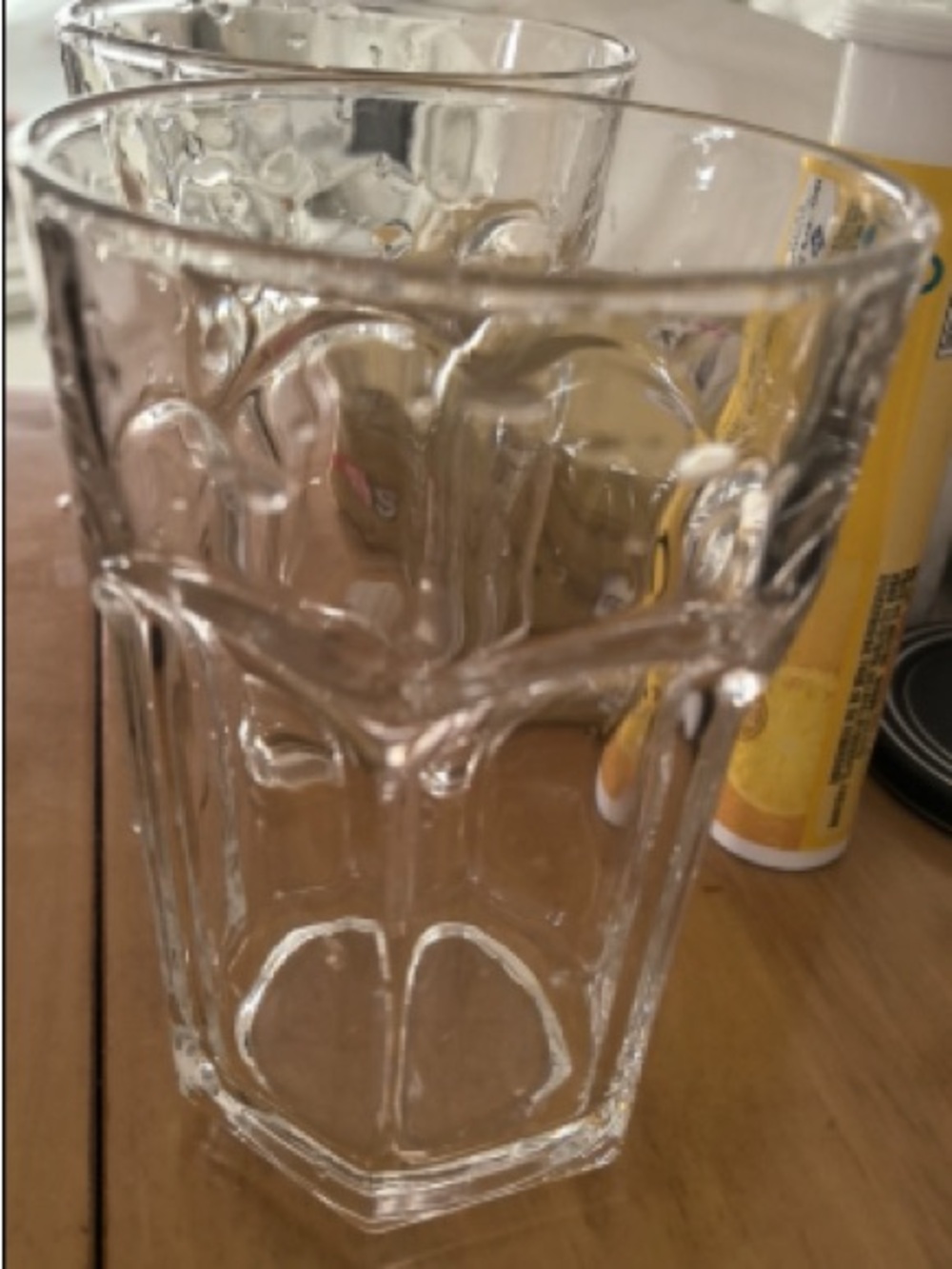 Clear Glass Tumbler - Elegant Faceted Design
